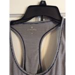 Athleta  Striped Racher Back Loose fit Tank Medium Blue White Photo 4