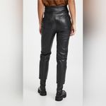 JONATHAN SIMKHAI Tessa Black Vegan Leather Tie‎ Waist Cropped Pant Size 4 Moto Photo 1