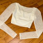 Pretty Little Thing  White Mesh Top Photo 4