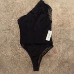 Size Small One Shoulder Star Pattern Tulle Lined Bodysuit NWT Black Photo 1
