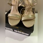 Lulus NWT  Aimee Champagne Gold Metallic Lace Up Strappy Heeled Sandals 7 Photo 3