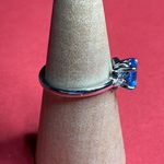 ⭐️Bomb Party RBP2934 Lab Created Blue Zircon on Rhodium Size 10 Ring NWOT Photo 1