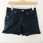 American Eagle  Soft Black Next Level Stretch Mid Rise Denim Jean shorts midi 8 Photo 0