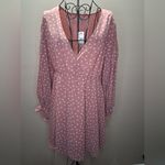 Versona  Blush Long Sleeve Polka Dot Dress Photo 9