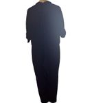 Ralph Lauren Lauren Womens Navy Button Front Long Sleeve Soft Jumpsuit Size 12 Photo 6