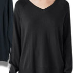 Lucky Brand Black Lightweight V-neck Sweater LARGE Photo 0