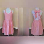 Peach Love California Pink & White Polka Dot Modcloth Dress Backless with Bow  Photo 1