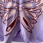 SheIn purple short sleeve butterfly crop top shirt Photo 3