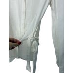 Lou & grey  Ivory Linen Blend Side Tie Button Down Shirt Small Vacation Resort Photo 4