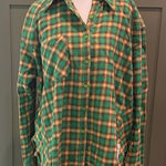 BDG  Green and Orange Plaid Shirt Photo 0