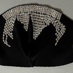 Black Solid Diamond Diamonds Rhinestone Rhinestones Dangly Face Mask Covering 💎 Photo 0