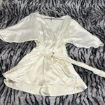 ZARA Cream Satin Blouse Photo 0