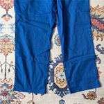 Butter Soft  Royal Blue Straight Leg Cargo Scrub Pants Mid Rise Large Petite Photo 2