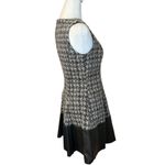Ralph Lauren Lauren Womens Tweed Faux Leather Trim Fit Flare Dress Size 6 Career Photo 4