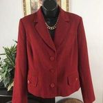Harve Bernard Womens Collar Lapel Long Sleeve Three Button Jacket Red Size 8 Photo 0