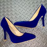 Charles Albert Royal blue velvet heels Photo 0