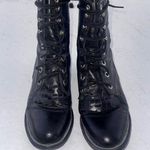 Justin Women's Black Leather Lace Up Boots Size 7.5 E (E Means width) Photo 0
