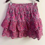 Jennifer & Grace Raspberry Print Skater Skirt Mini Length NEW Size Large Pink Photo 2