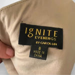 IGNITE EVENINGS BY CAROL LIN Champagne Sleevless Body Con Dress Size 8 | EUC Photo 6