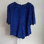 Laurence Kazar Vintage 2X Old Money Luxury Silk Beaded Sequin Party Blouse Photo 6