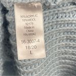 Ellos Large Wool Blend Ribbed Longline Chunky Cowl Neck Sweater Baby Blue Photo 4