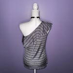 Juicy Couture NEW  Gray and Black One-Shoulder Striped Top Photo 7