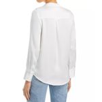 AQUA  White Long Sleeve Button-Up Top Shirt‎ Career Casual Women XS Photo 1