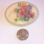 Vintage Off White Unique 3D Brooch Flower Boho Shoulder Pin Photo 2