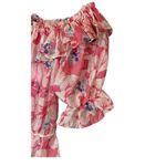 Ted Baker Ted‎ Baker Harina Pink Floral Ruffle Off The Shoulder Top Size 1 US 4 Small Photo 6