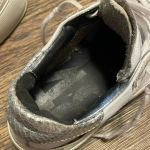 P448  White Leather Sneakers Low Top Casual Shoes Silver Trim Size‎ 36 Photo 3