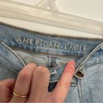 American Eagle  '90s Straight Jean Light Wash Ripped Rips High Waisted High Rise Photo 5