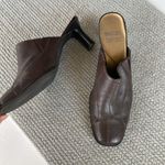 Mootsies Tootsies Vintage Mootsie Tootsie Chocolate Brown Genuine Leather Mules Size 8.5 Photo 2