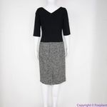 Talbots black gray half sleeve back V neck dress, 6 Photo 14