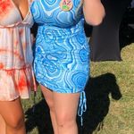 SheIn Marble Print One Shoulder Drawstring Dress Photo 0