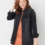 LOGO By Lori Goldstein Black Jean Jacket Photo 0