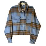 FOR THE REPUBLIC  Blue Grond Multi Brown‎ Plaid Shacket NWT Large Flannel 6940167 Photo 0
