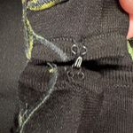 Obee Womens Medium Black Silk Sweater Long Sleeve Cardigan Floral Embroidery Photo 8