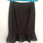 Drama Black Eyelet Floral Pencil Skirt Size 4 Photo 0
