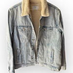 Old Navy Blue Denim Jacket with Cream Sherpa Lining Photo 0