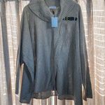 Calvin Klein NWT Tan Leather Buckle Cowl Neck Poncho Sweater Large/Extra Large Photo 0