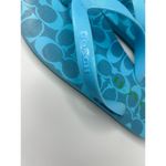 Coach Blue Signature Logo Womens Flip-Flops Size 7/8 Photo 3