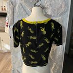 Xhilaration  Black And Yellow Pineapple Print Short Sleeve Crop Top- Size Small Photo 1