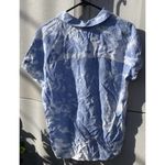 Beach Lunch Lounge Women’s S Blue White Tie Dye Button Down Short Sleeve Shirt Photo 8