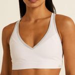 Alo Yoga Alo Vintage White and Gray Contrast Coolfit Racerback Sports Bra Medium Photo 0