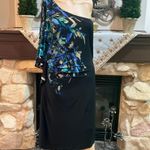 Bisou Bisou  Black and Blue One-Shoulder Dress Photo 4