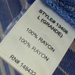 Staccato  Blue Striped Sleeveless Button Up Tunic Top Blouse Womens Large Photo 10