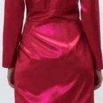 ZARA  Laminated V-neck Long Sleeve Mini Dress Sz Medium Fuchsia /Pink Photo 1