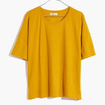 Madewell  Linen-Cotton Blend Raw-Edged Hangout Tee Photo 0