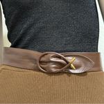 Vintage Unsigned Brown Soft Genuine Leather Women’s Dress Belt Size One Size Photo 3