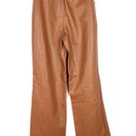 7 For All Mankind NWT Vegan Leather Hi-Rise Belted Pants Cognac Size XS Photo 7